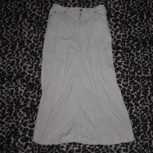 vintage espirit pleated cargo khaki maxi skirt